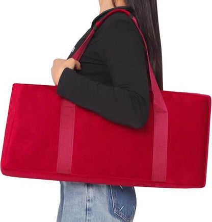 Mahjong Travel Bag for Tiles Racks & Pusher - Unisex Festive Storage Bag for 2026 Valentine’s Day, Easter & Mother’s Day, Solid Red Empty Mahjong Set (Case Only) - color: Red
