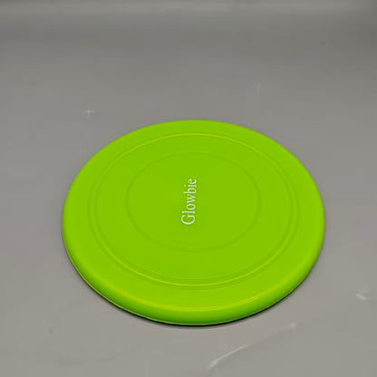 Glowbie Flying Saucers, 18cm Soft Silicone Disc in Green, 65g Lightweight Design, Burr-Free Edge, Flexible & Safe for Outdoor Fitness and Sports Training