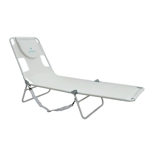Ostrich 72 by 22 Inch Versatile Chaise Lounge Portable Reclining Lounger, Outdoor Patio, Beach, Lawn, Camping, or Pool Tanning Chair, White - color: White, style: Standard Chaise