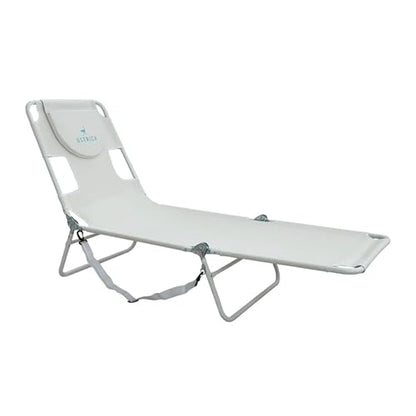 Ostrich 72 by 22 Inch Versatile Chaise Lounge Portable Reclining Lounger, Outdoor Patio, Beach, Lawn, Camping, or Pool Tanning Chair, White - color: White, style: Standard Chaise