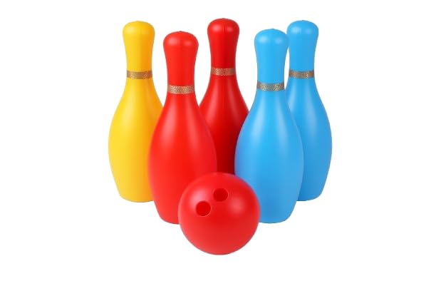 Toddler 6 Pin Bowling Set with Ball, Colorful Indoor and Outdoor Game, Ages 3+
