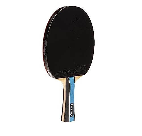 Killerspin KIDO 5A RTG Premium (Straight or Flared) Table Tennis Racket Professional, ITTF-Approved, Hard Paddle, Made of 5-Ply Wood, Dual-Colored in Red and Black - style: Flared
