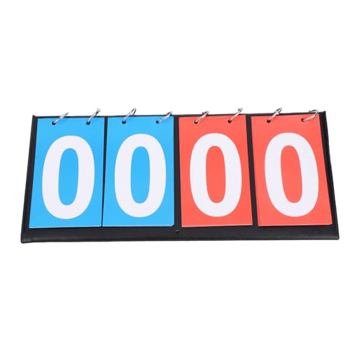 Bnineteenteam Sports Digit Scoreboard,2/3/4 Digit Portable Flip Score Counter Sports Competition for Table Tennis Basketball - color: 4 Digit-red+blue