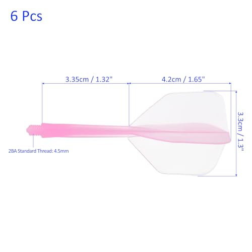 M METERXITY Integrated Dart Shaft and Flights- 2BA Screw in-one Dart Flight, Plastic Anti-Fall, Apply to Soft Tip Darts and Steel Tip Darts - color: Pink