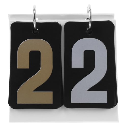 Kisangel Portable Sports Flip Scoreboard Table Top for Referee Scoring System with PVC Material and Decorative Piece, for Table Tennis and Volleyball Games in Office or Sports Scenarios
