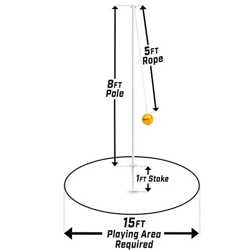 GoSports Backyard Tetherball Game - Full Size Outdoor Tetherball