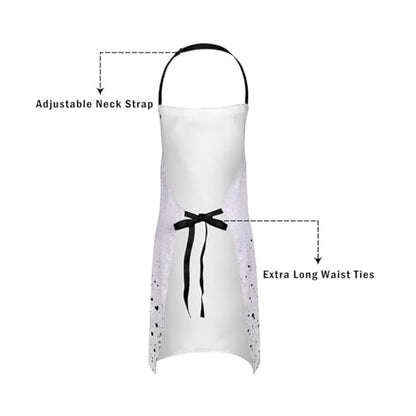 Manfei Blue Bowknot Kids Kitchen Apron - color: Black Purple