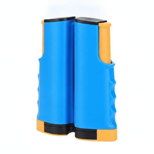 Retractable Table Tennis Net and Post Set, Clamp-On Ping Pong Net for Flat Surfaces, Portable ABS Plastic Game Accessory - color: Blue