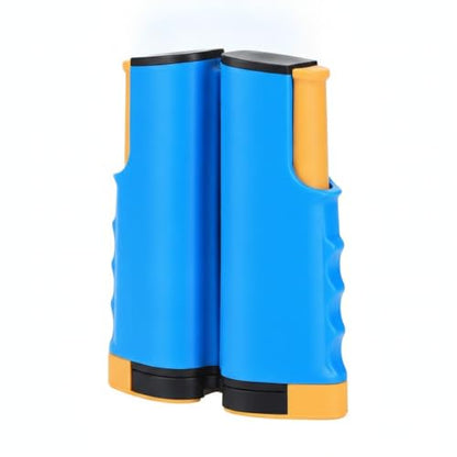 Retractable Table Tennis Net and Post Set, Clamp-On Ping Pong Net for Flat Surfaces, Portable ABS Plastic Game Accessory - color: Blue
