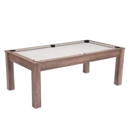 Brown 3 in 1 Outdoor Pool Table with Table Tennis Conversion and Dining Top, Multi-Purpose Game Table for Indoor, Backyard Entertainment