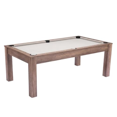 Brown 3 in 1 Outdoor Pool Table with Table Tennis Conversion and Dining Top, Multi-Purpose Game Table for Indoor, Backyard Entertainment