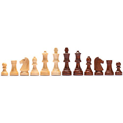 Husaria Staunton Tournament No. 6 Chessmen with 2 Extra Queens and Wooden Box, 3.9-inch Kings - color: Tan
