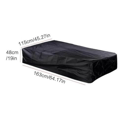 Heavy Duty Snooker Pool Table Dust Cover Anti-UV Tear Resistant Polyester Fabric Outdoor Furniture Cover Black (160 * 115 * 50cm)