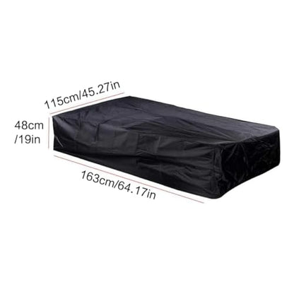 Heavy Duty Snooker Pool Table Dust Cover Anti-UV Tear Resistant Polyester Fabric Outdoor Furniture Cover Black (160 * 115 * 50cm)