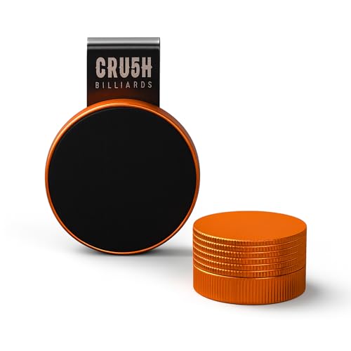 Magnetic Chalk Holder with Lid & Belt Clip – Round Billiard Pool Cue Chalk Holder with Strong Magnet, Portable Snooker Chalk Case for Players - color: Orange