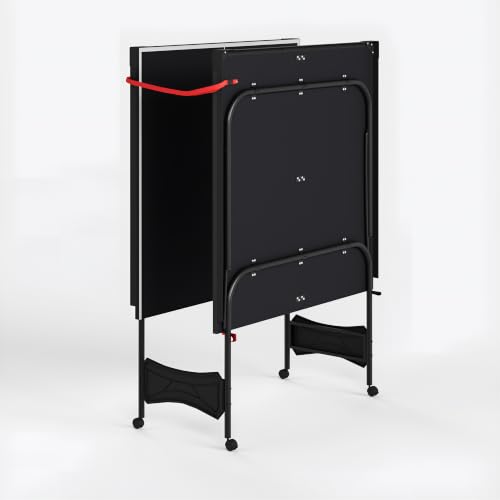 Zevemomo Table Tennis Table, Foldable Ping Pong Tables w/ 2 Paddles 3 Balls - color: Black