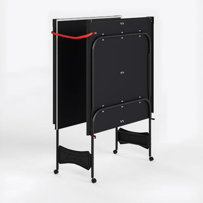 Zevemomo Table Tennis Table, Foldable Ping Pong Tables w/ 2 Paddles 3 Balls - color: Black