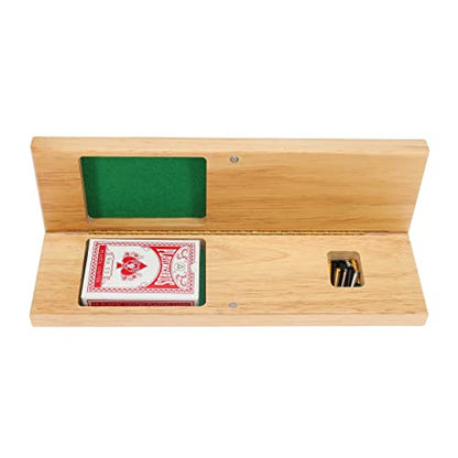 Pacific Shore Games Canoe Cribbage Board Game Set, Placid Nautical Print, Continuous 3 Track Travel Cribbage Boards Unique, Wooden Board Games for Adults, 9 Metal Cribbage Pegs, 12 Inches - style: Placid