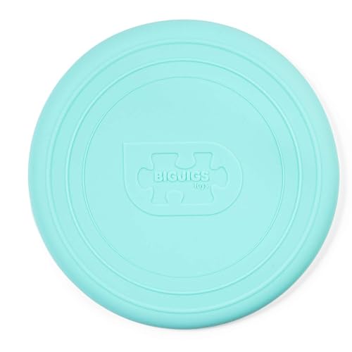 Bigjigs Toys Frisbee Flying Disc (Eggshell Green) - Silicone Frisbee for Kids, Quality Flying Saucers, Beach Toys & Garden Toys, Holiday Toys for Toddlers - color: Eggshell Green