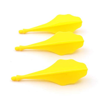CUESOUL TRAJ AK8 New Integrated Dart Flights and Shafts Wave Shape,Very Slim Dart Flight 3 Sets - color: Wave Shape-Yellow