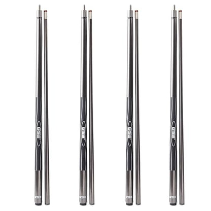 GSE Games & Sports Expert 58" 2-Piece Fiberglass Graphite Composite Billiard Pool Cue Sticks (Several Colors Available, Weight from 18oz, 19oz, 20oz, 21oz) - color: Grey, style: set of 4