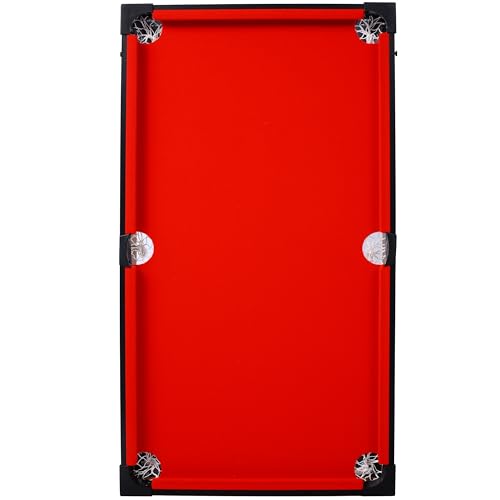 5-in-1 Multi-Game Table - Billiards, Push Hockey, Foosball, Ping Pong, and Basketball Brown/red