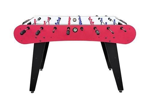 4ft Foosball Table: Compact Size for Small Spaces & Easy Assembly - Modern Red/Black Design for Adults & Teens in Apartments & Game Rooms