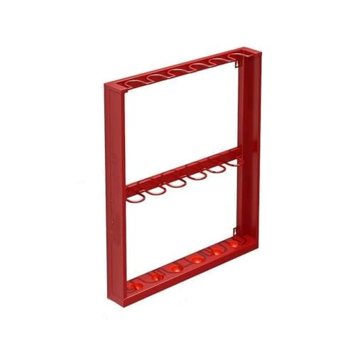 Metal Golf Club Rack, Wall-mounted Billiard Pool Stick Holder, Billiard Cue Organizer for Home Bar, Office and Party Room(Red,Small) - color: Red, size: Small