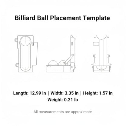 Billiard Ball Positioning Tool - PLA Plastic Alignment Aid for Pool Table Setup & Game Arrangement - Compact 13in Design (Black, 1 Pack)