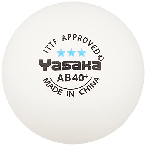 YASAKA Table Tennis Ball, PLA 3 Star Ball, AB40+ White, 3 Bulbs, A60