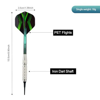 3pcs Durable Soft Tip Darts Set with Storage Box, Portable Soft Tip Darts with Dart Flights, Flying with Beginners or Professional Players