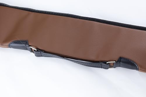Billiard Pool Stick Bag,1 X 1 PU Pool Cue Cases,Soft 2-Piece Pool Stick Case, Pool Table Accessories（Available in 2 Colors） - color: Brown