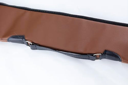 Billiard Pool Stick Bag,1 X 1 PU Pool Cue Cases,Soft 2-Piece Pool Stick Case, Pool Table Accessories（Available in 2 Colors） - color: Brown