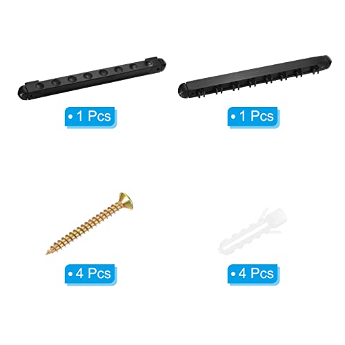 PATIKIL Pool Cue Rack, 1Pair Wooden Billiard Cue Stick Rack Wall Mounted Cue Stick Holder Holds 8 Cue for Billiard Pool Players, Black