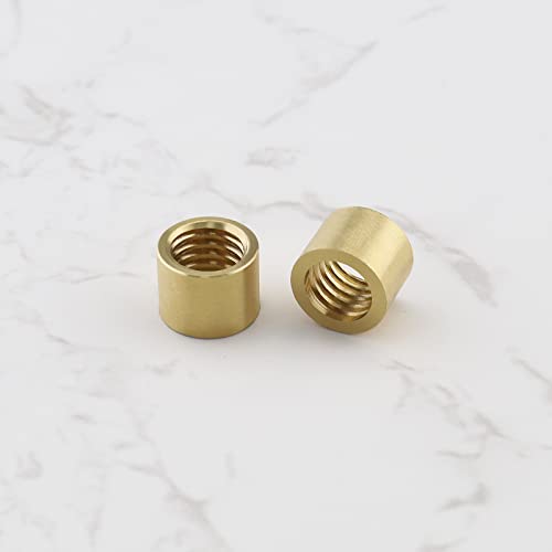 10PCS Threaded Snooker Pool Cue Ferrules for Stick on Tips Brass Cue Tips Billiards Repair Tool Replacement Accessories (9mm & 10mm 5PCS Each Size)