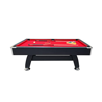RACK Draco 7-Foot Tournament Billiard/Pool Table – Professional Competition Game Table - color: Red Felt with Black Body