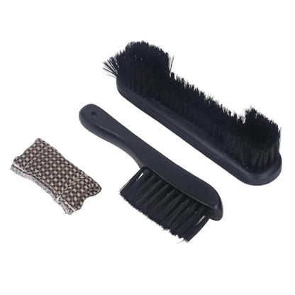 1set Wooden Handle Billiards Pool Table Rail Brush Set Cleaning Tools for Pool Tables and Cabinets - color: Black