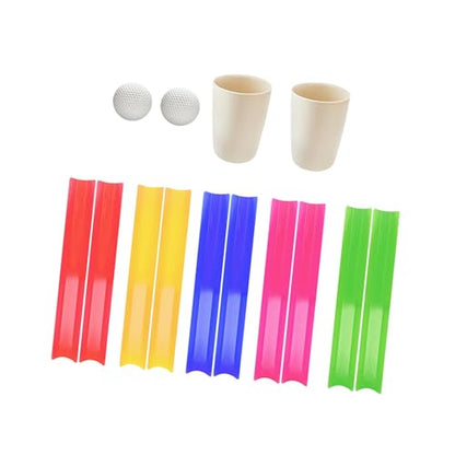 10 Pieces Pipeline Group Games Outdoor Teamwork Relay Activity PVC Construction with Golf Balls and Storage Pouch Suitable for Sports Day Children Gym, L 5.5cm Width