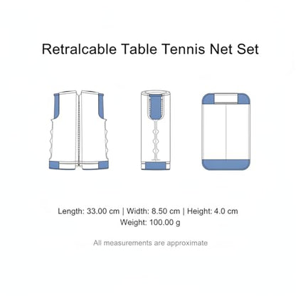 Retractable Table Tennis Net Set, Portable Nylon Ping Pong Net for Flat Surfaces, Damage-Free Setup - color: Orange