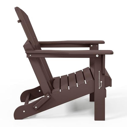 WestinTrends Malibu HDPE Outdoor Patio Folding Poly Adirondack Chair, Dark Brown - color: Dark Brown, size: 1 Chair