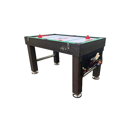 KICK Tetrad 55" 4-in-1 Multi Game Table – Foosball, Billiards/Pool, Air Hockey & Ping Pong - color: Brown