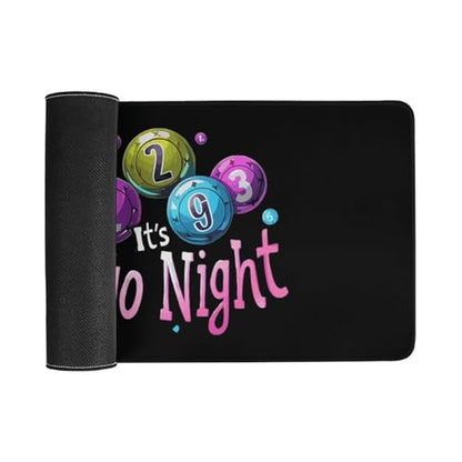 It's Bingo Night Printed Desk Mat Non-Slip Desktop Pad Protector Cover for Keyboard and Mouse Office and Home