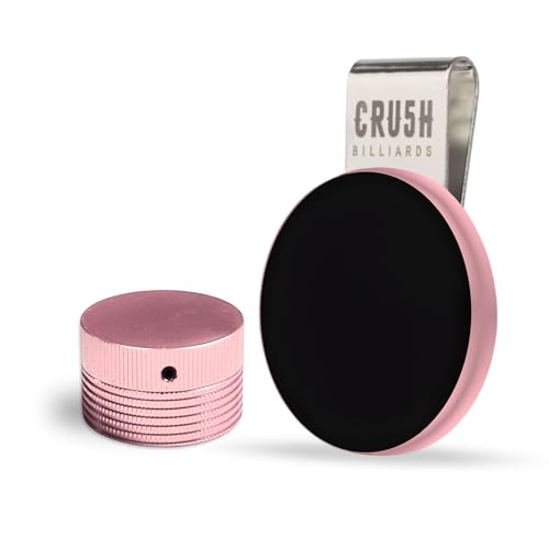 Magnetic Chalk Holder with Lid & Belt Clip – Round Billiard Pool Cue Chalk Holder with Strong Magnet, Portable Snooker Chalk Case for Players - color: Pink
