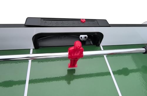 Table Soccer Game Table, Mini Foosball Table for Adults, Compact Indoor Football Table Games with Smooth Rods and Scoreboard, Includes 2 Balls for Home Game or Office Entertainment, Red