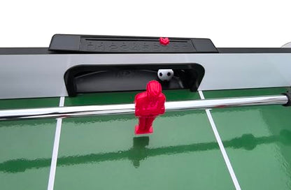Table Soccer Game Table, Mini Foosball Table for Adults, Compact Indoor Football Table Games with Smooth Rods and Scoreboard, Includes 2 Balls for Home Game or Office Entertainment, Red