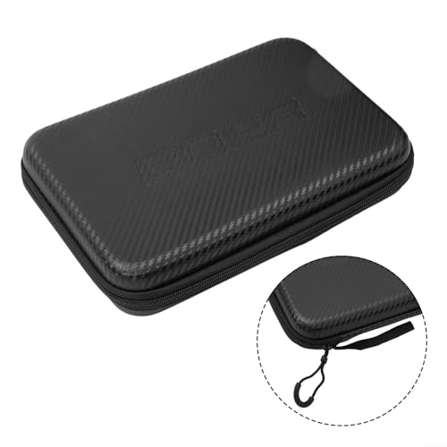 Table Tennis Paddle Case EVA Hard Shell Protective Cover Bag with Zip Pocket for Ping Pong Bat Storage, Shock-Resistant Lightweight Racket Holder Travel Carrying Black 290x195x50mm