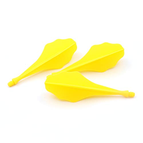 CUESOUL TRAJ AK8 New Integrated Dart Flights and Shafts Wave Shape,Very Slim Dart Flight 3 Sets - color: Wave Shape-Yellow