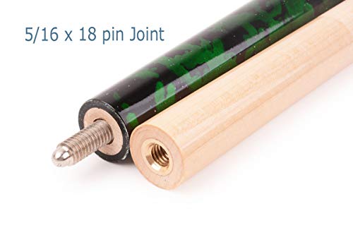 58 inch Hand-Painted Series 2-Piece Billiard Pool Cue Stick with Irish Linen Wrap - color: Green, size: 21oz