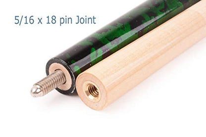 58 inch Hand-Painted Series 2-Piece Billiard Pool Cue Stick with Irish Linen Wrap - color: Green, size: 21oz