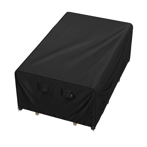 iBirdie Outdoor Patio Furniture Set Covers 90 x 64 inch fit 5 x 7 ft, 64, 63, 62, 60 inch Wide, 90, 89, 88, 87 inch Long, Waterproof Weatherproof Rectangular Cover, 600D for Dining Table and Chairs - size: 90 x 64 x 28 inch